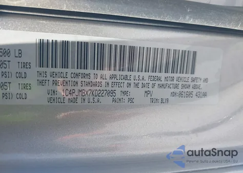 2019 Jeep Cherokee Trailhawk Elite 4X4 из США, поврежденный, VIN 1C4PJMBX7KD227095